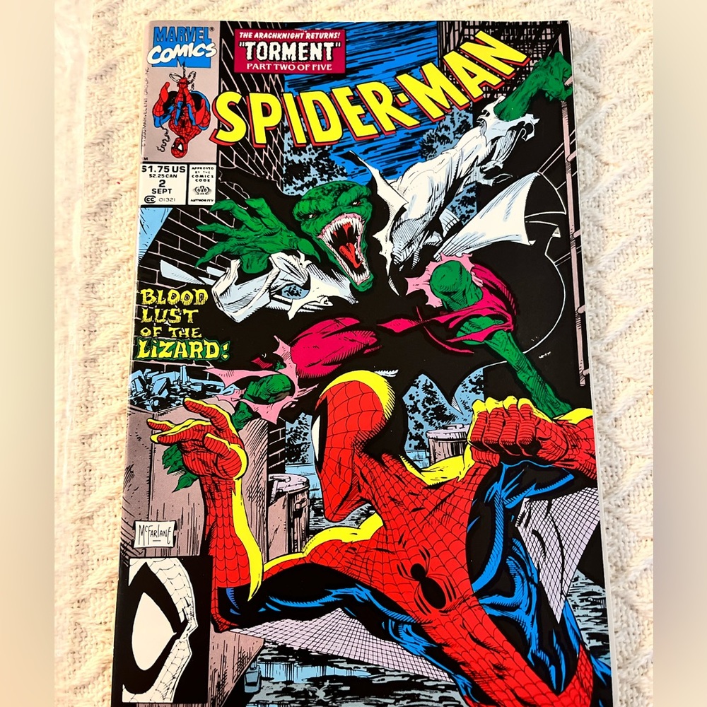 SPIDER-MAN # 2 TORMENT Part 2 - LIZARD app. Todd McFarlane SEPT 1990)